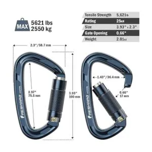 FresKaro 4inches Climbing Carabiner Clips UIAA Certified_3