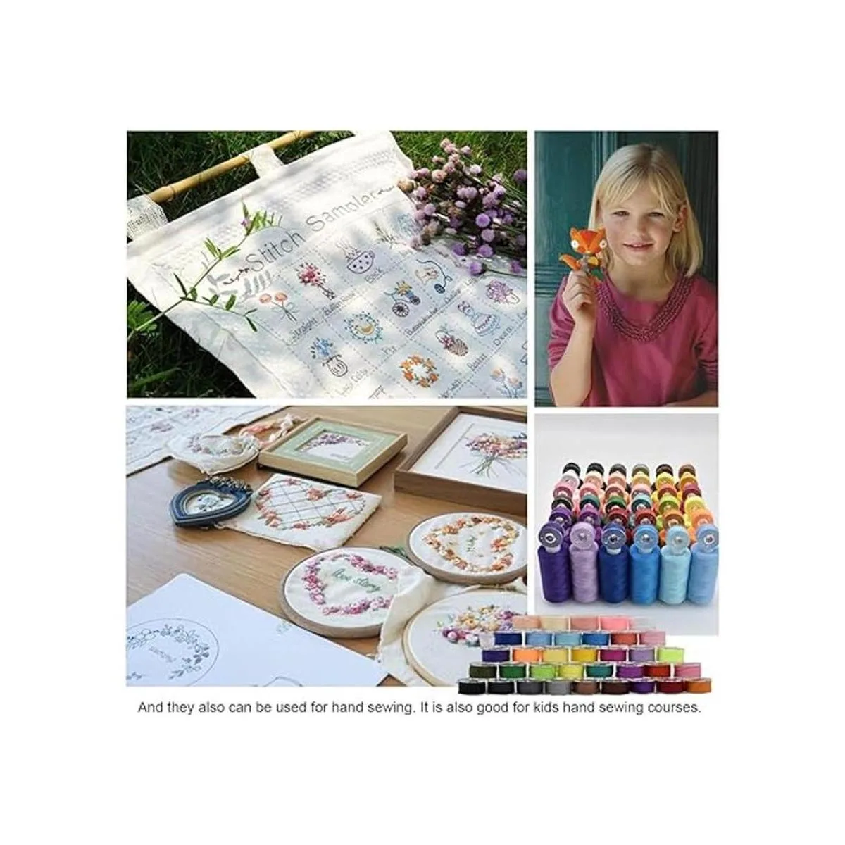 Kit de hilos de coser de 72 bobinas 36 colores 360