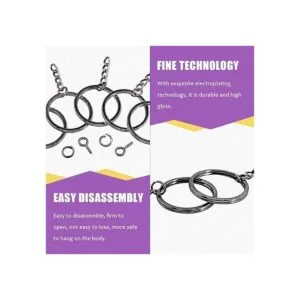 Swpeet Kit de 450 llaveros planos negros de 65 pulgadas