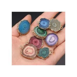 3 colgantes de hoja de ágata natural irregular redondos_5