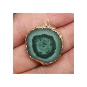 3 colgantes de hoja de ágata natural irregular redondos_3