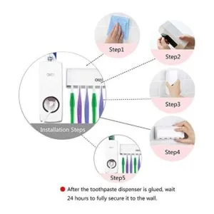 Juego de dispensador de pasta de dientes y soporte para