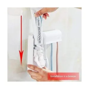 Juego de dispensador de pasta de dientes y soporte para