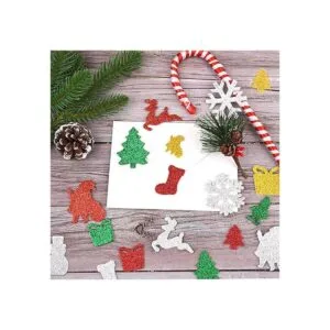 Livder 300 calcomanías de espuma con purpurina de Navidad