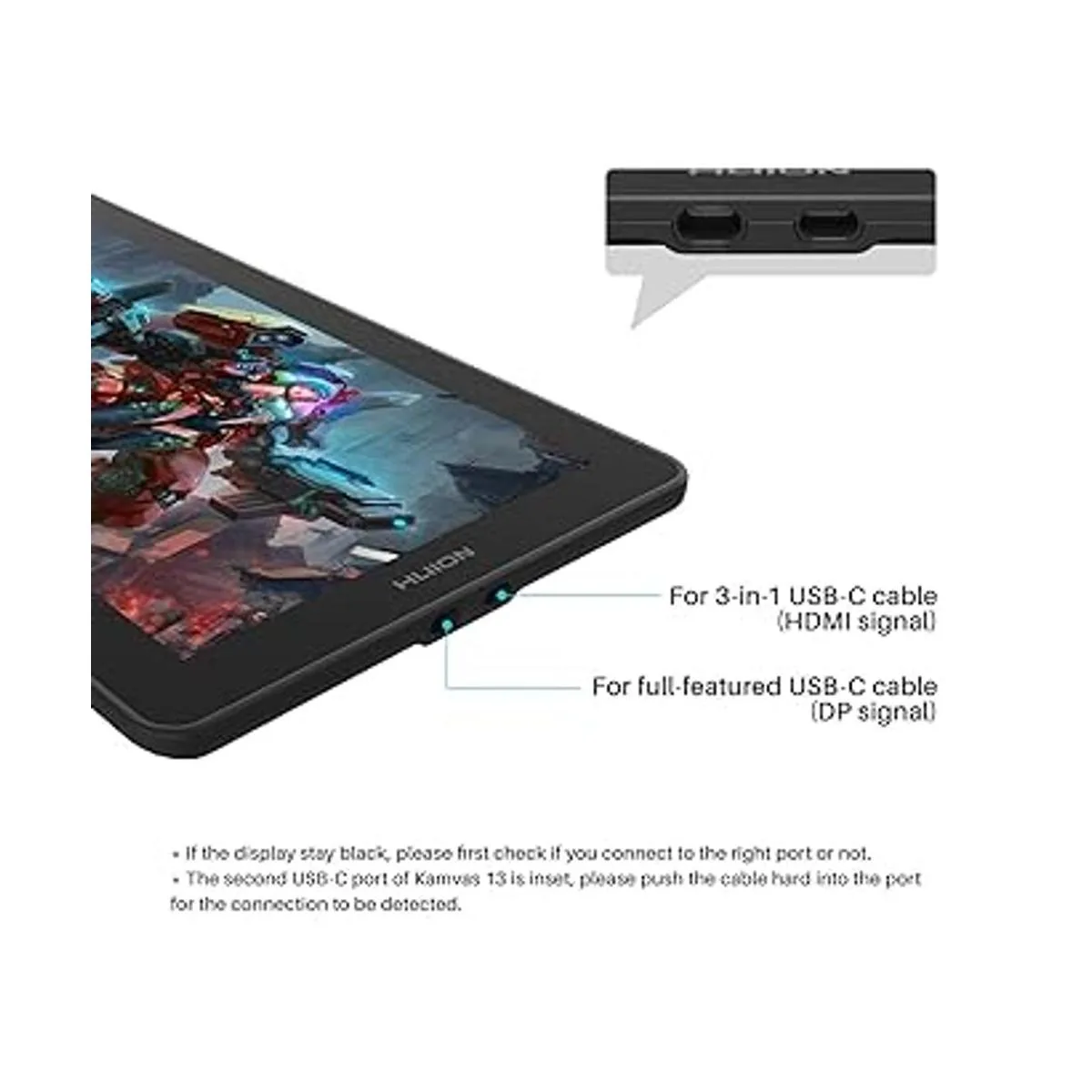 HUION Cable USB 3.1 GEN 2 DP para gráficos de dibujo_4