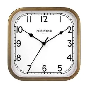 PresenTime Co Reloj cuadrado vintage de 10 pulgadas