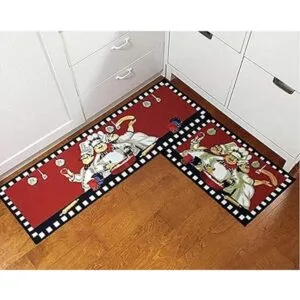 EUCH Juego de 2 alfombrillas de cocina con respaldo de_3