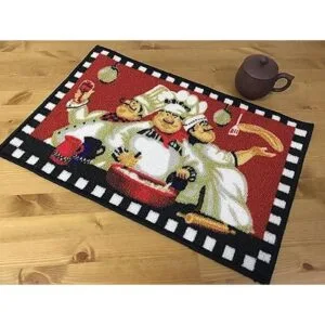 EUCH Juego de 2 alfombrillas de cocina con respaldo de_4