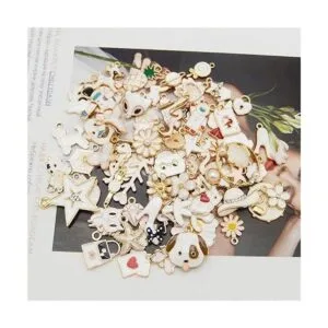 60 piezas de 30 pares de dijes esmaltados para hacer joyas_4