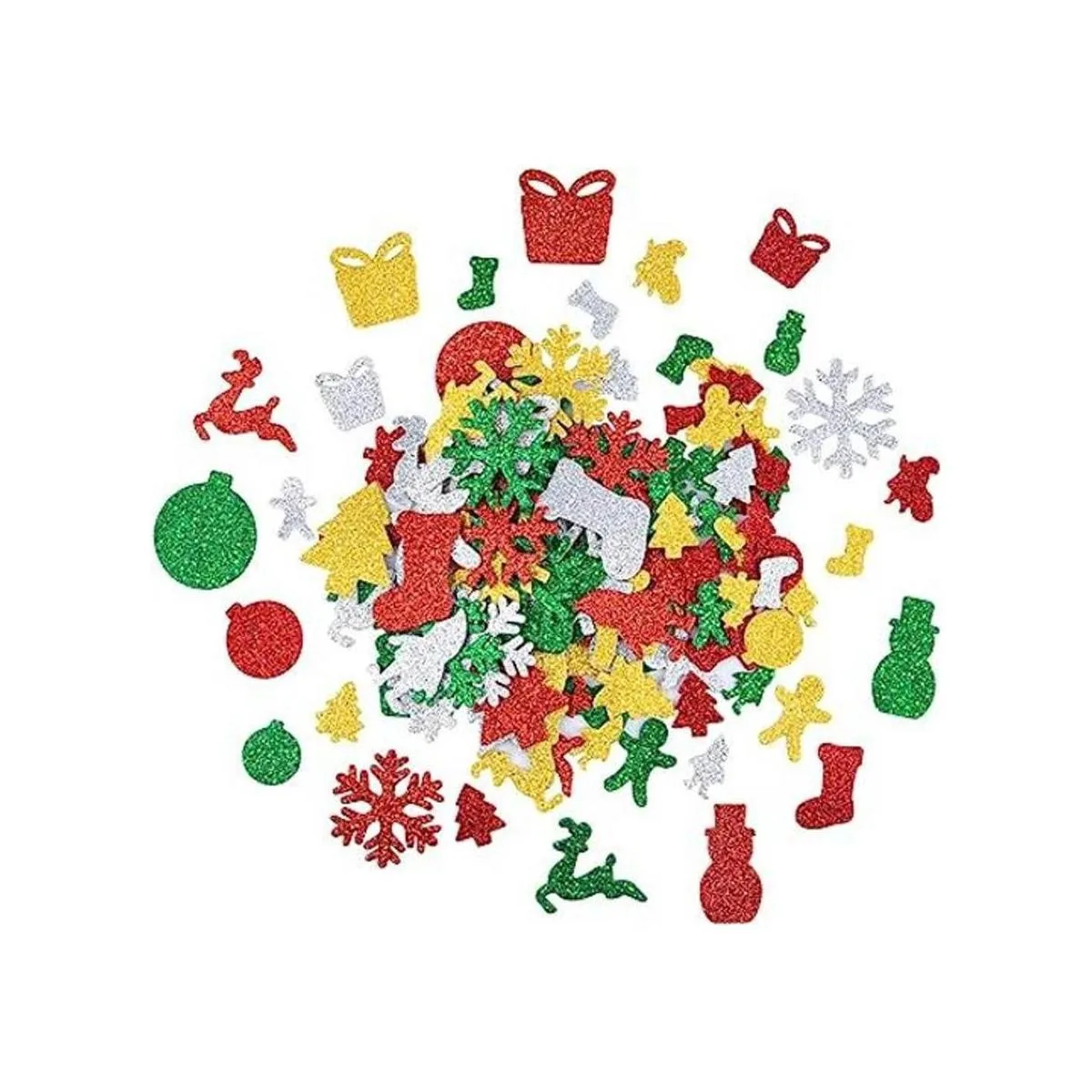 Livder 300 calcomanías de espuma con purpurina de Navidad