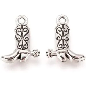 Craftdady 100 colgantes de plata antigua para botas de_2