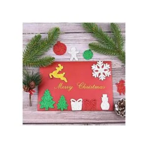 Livder 300 calcomanías de espuma con purpurina de Navidad