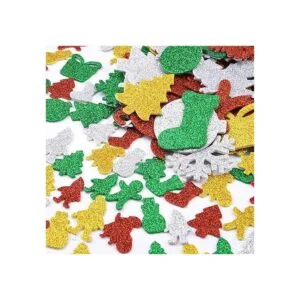 Livder 300 calcomanías de espuma con purpurina de Navidad