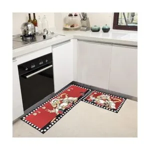 EUCH Juego de 2 alfombrillas de cocina con respaldo de_2