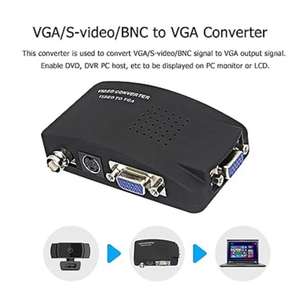 BNC a VGA S Video VGA a VGA Convertidor de CCTV Cámara PC_4