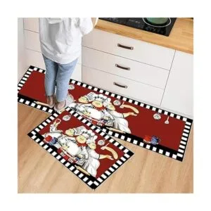 EUCH Juego de 2 alfombrillas de cocina con respaldo de_6