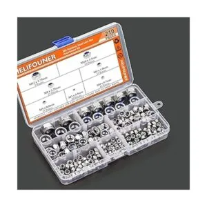 HELIFOUNER Kit surtido de tuercas de bloqueo de acero_4