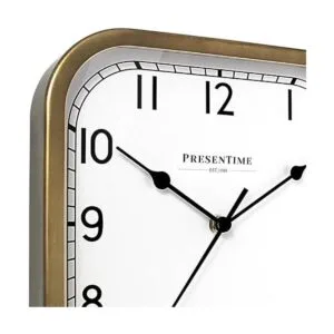 PresenTime Co Reloj cuadrado vintage de 10 pulgadas