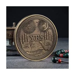 Moneda de Desafío Moneda de adivinación sí no bronce_4