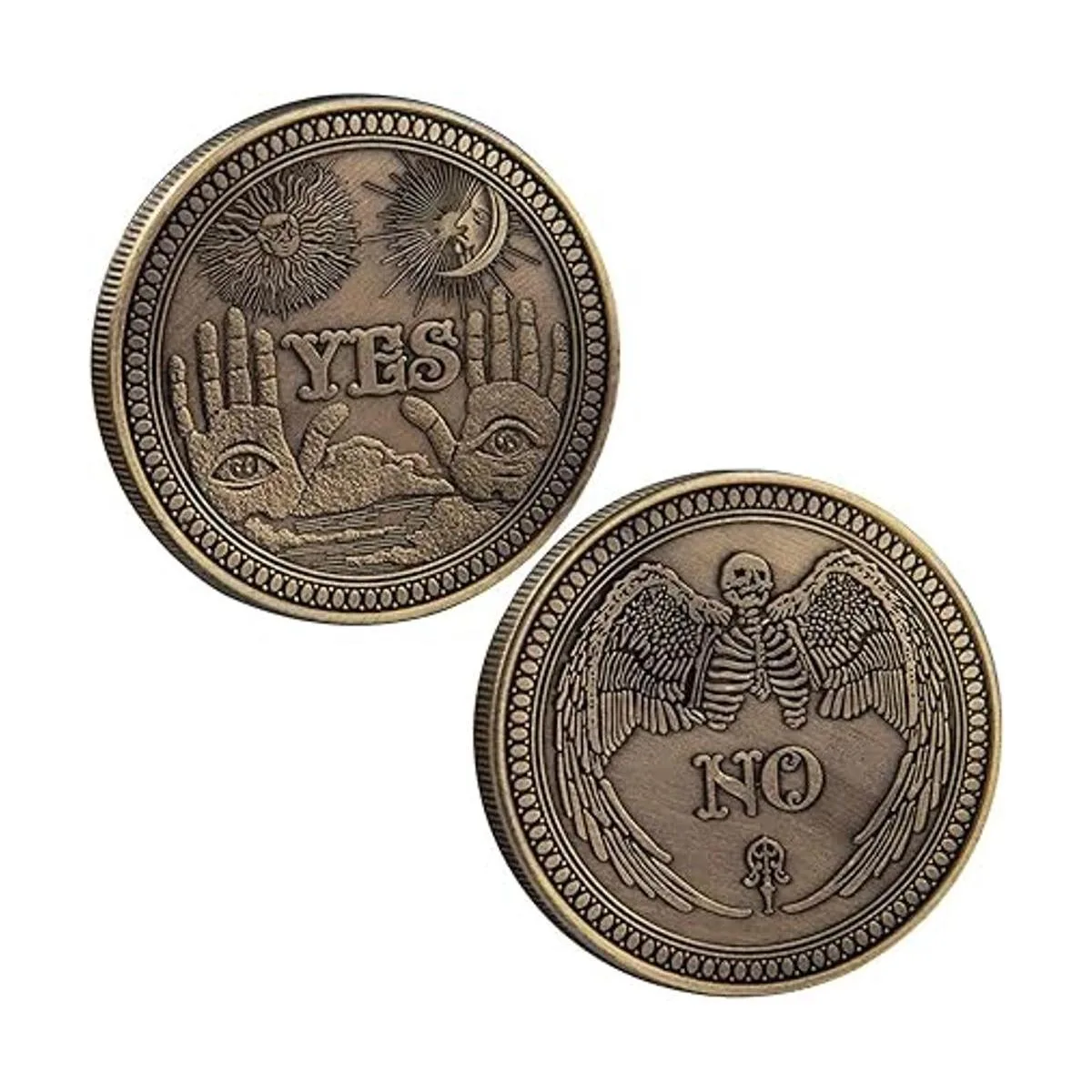 Moneda de Desafío Moneda de adivinación sí no bronce_2