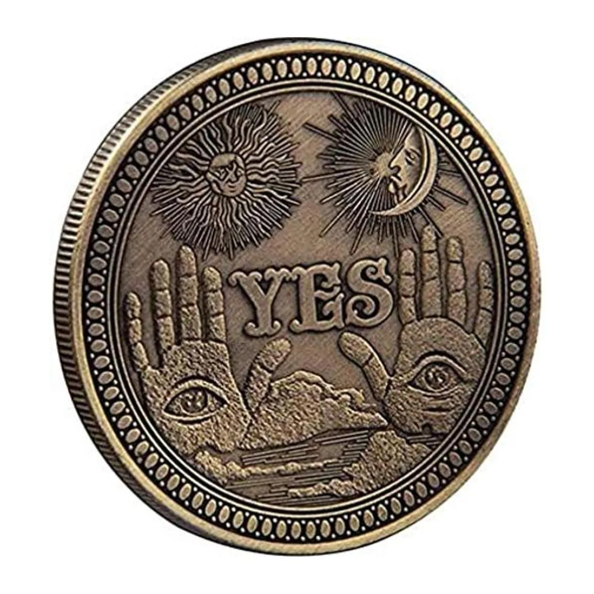 Moneda de Desafío Moneda de adivinación sí no bronce_1
