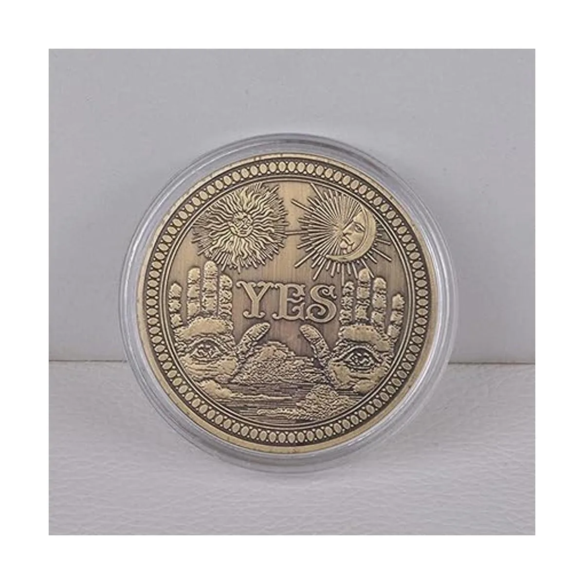 Moneda de Desafío Moneda de adivinación sí no bronce_5