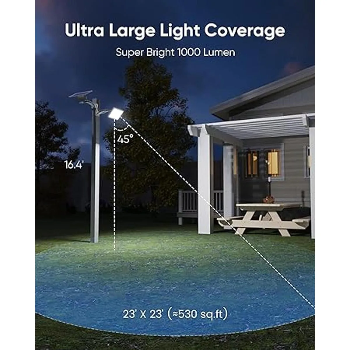 JACKYLED 48 luces solares de pared al aire libre con 5500