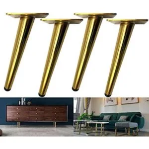 Bikani Patas de sofá doradas redondas de metal sólido_1