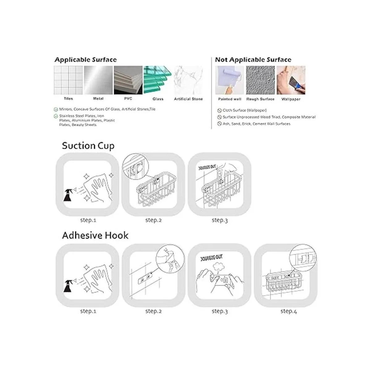 SunnyPoint NeverRust Soporte de succión de lujo para