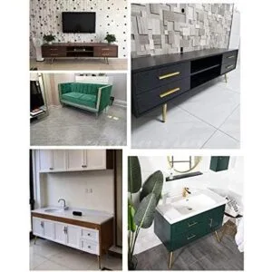 Bikani Patas de sofá doradas redondas de metal sólido_5