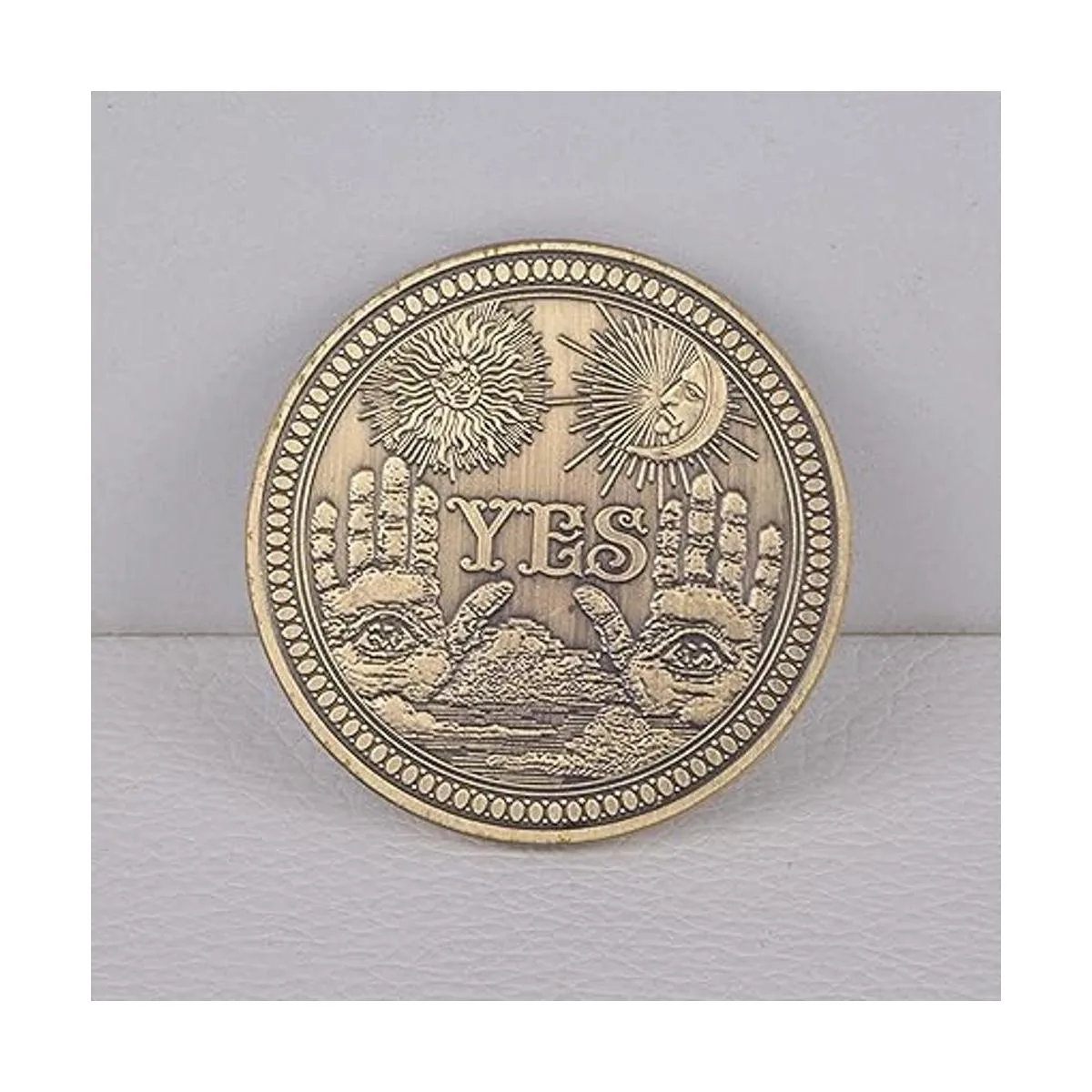 Moneda de Desafío Moneda de adivinación sí no bronce_6