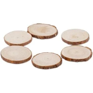 KINJOEK 36 piezas de rodajas de madera natural de 3.54_2