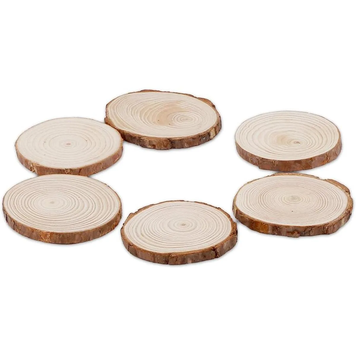 KINJOEK 36 piezas de rodajas de madera natural de 3.54_2