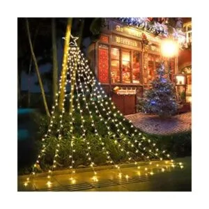 FUNIAO Tira de luces con estrella 320 luces LED cascada