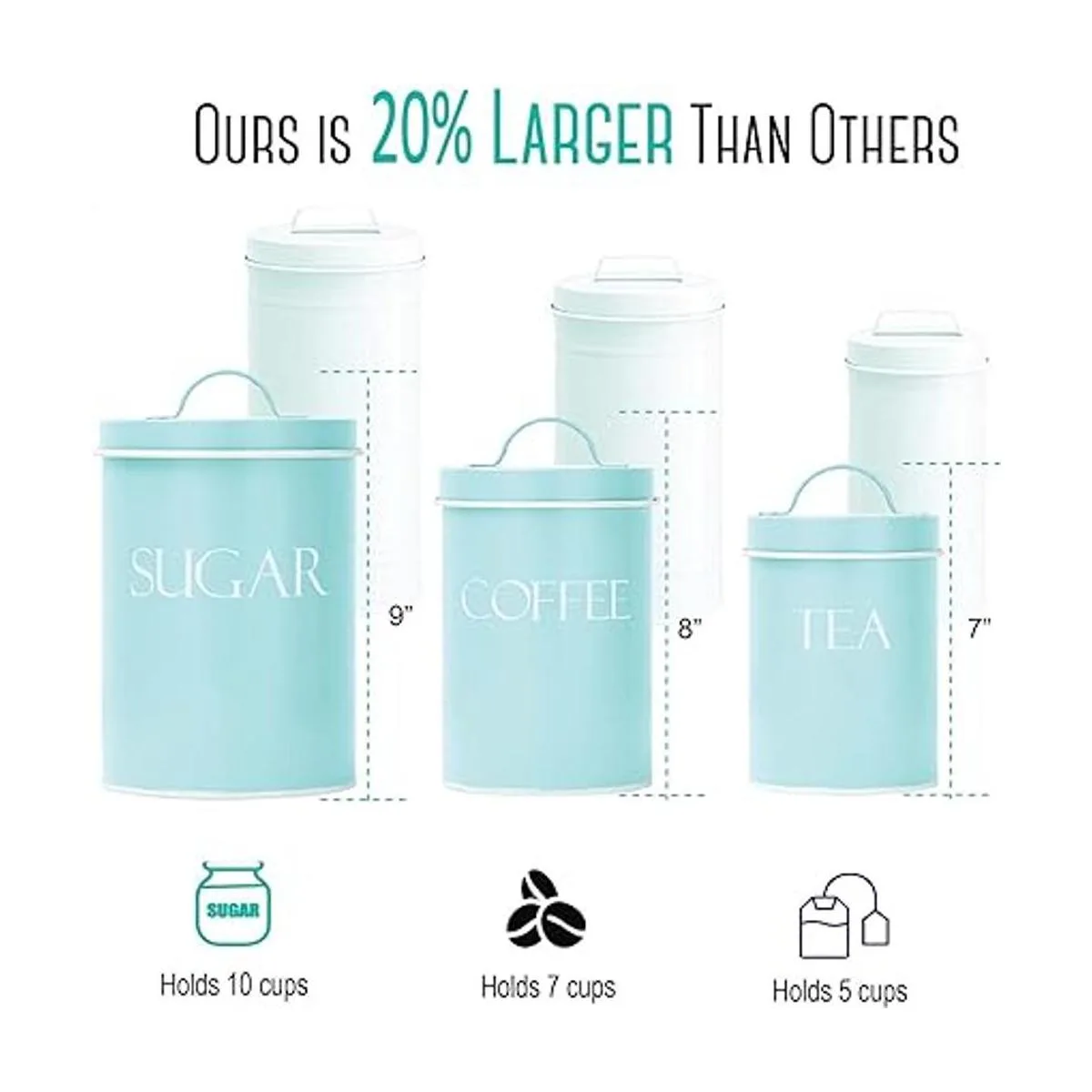 OUTSHINE Juego de 3 recipientes de cocina para encimera_2