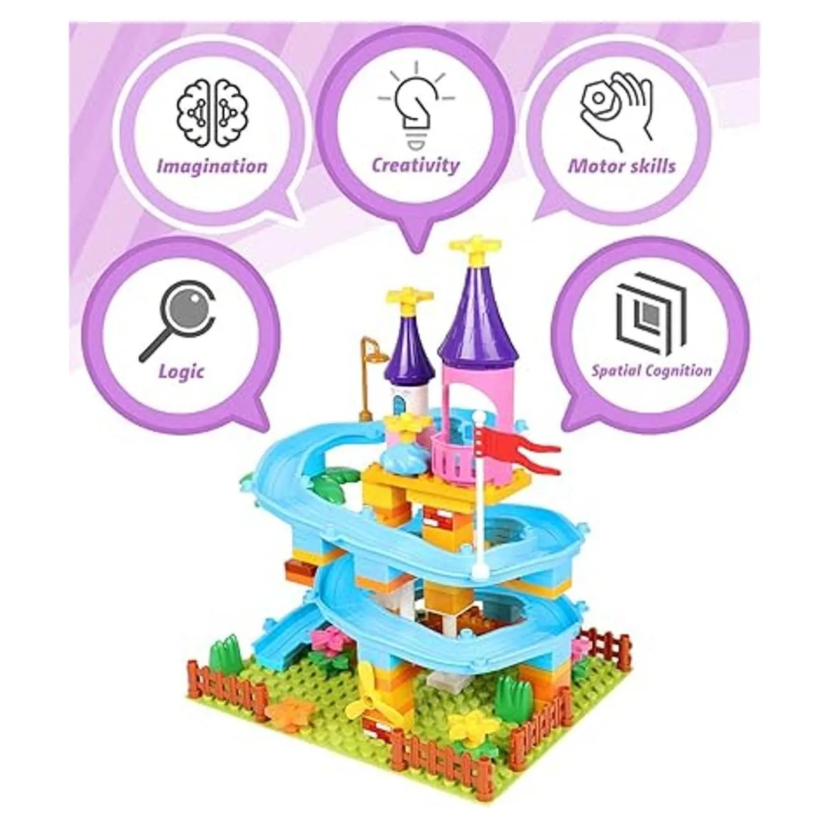 Juego de bloques de construcción juguetes de castillo de_3