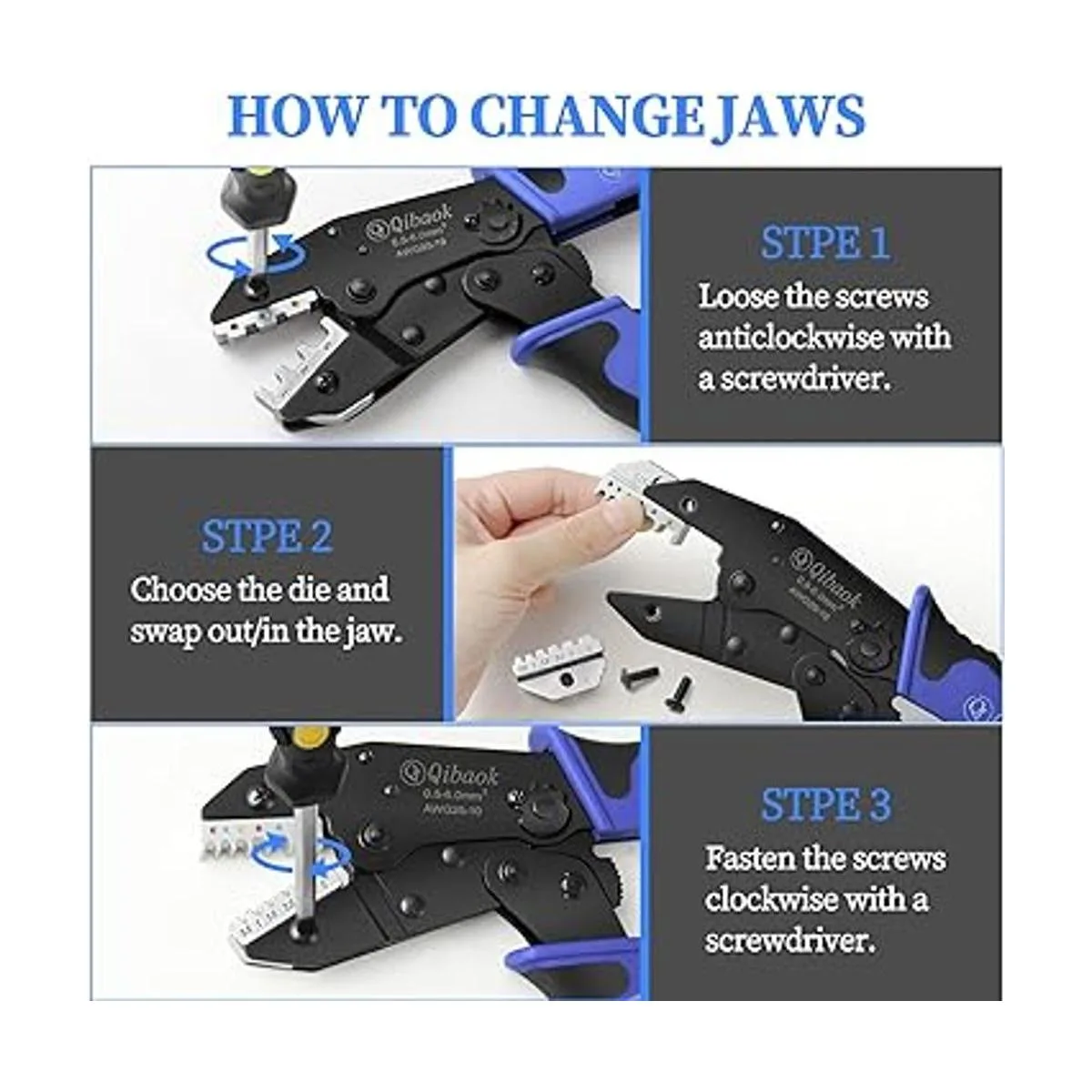 Qibaok Juego de herramientas de prensado de alambre de