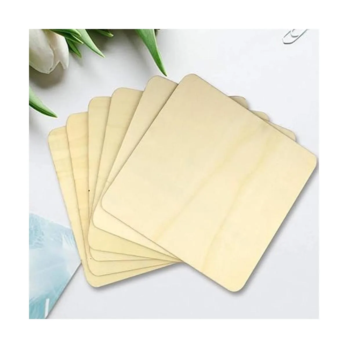 Obmwang 6 piezas de 8.0 x 8.0 in cuadradas de madera