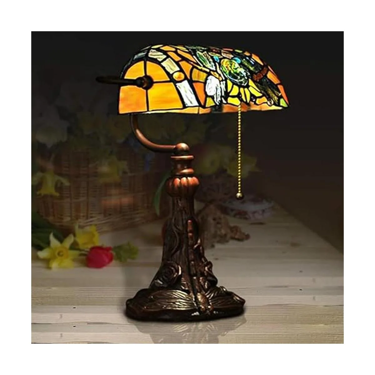 FUMAT Tiffany Lámparas de mesa LED de piano lámpara de_2
