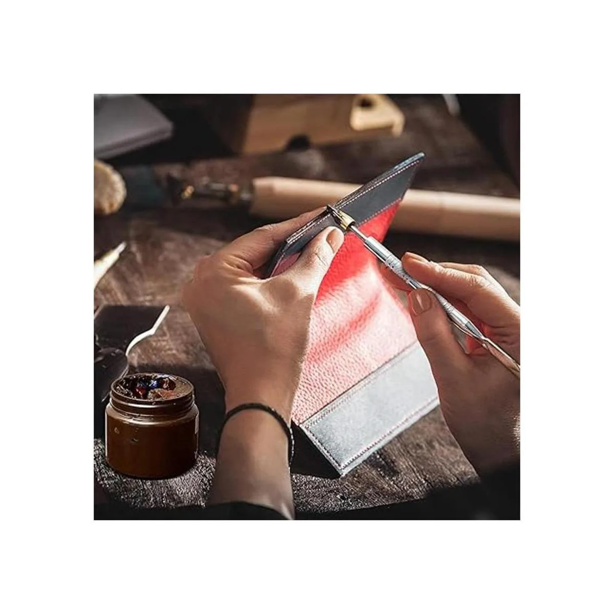 2 unidades de bolígrafo de piel para teñir bordes