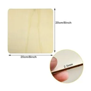 Obmwang 6 piezas de 8.0 x 8.0 in cuadradas de madera