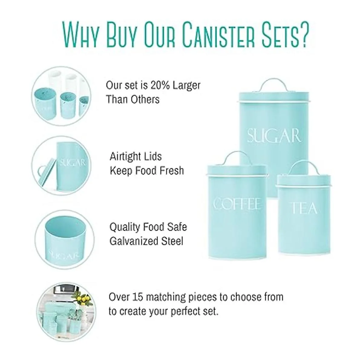 OUTSHINE Juego de 3 recipientes de cocina para encimera_4