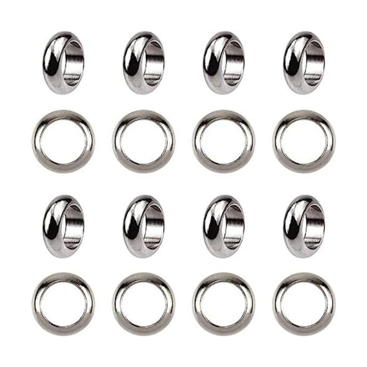 100 cuentas espaciadoras de metal de 0.236 in de acero