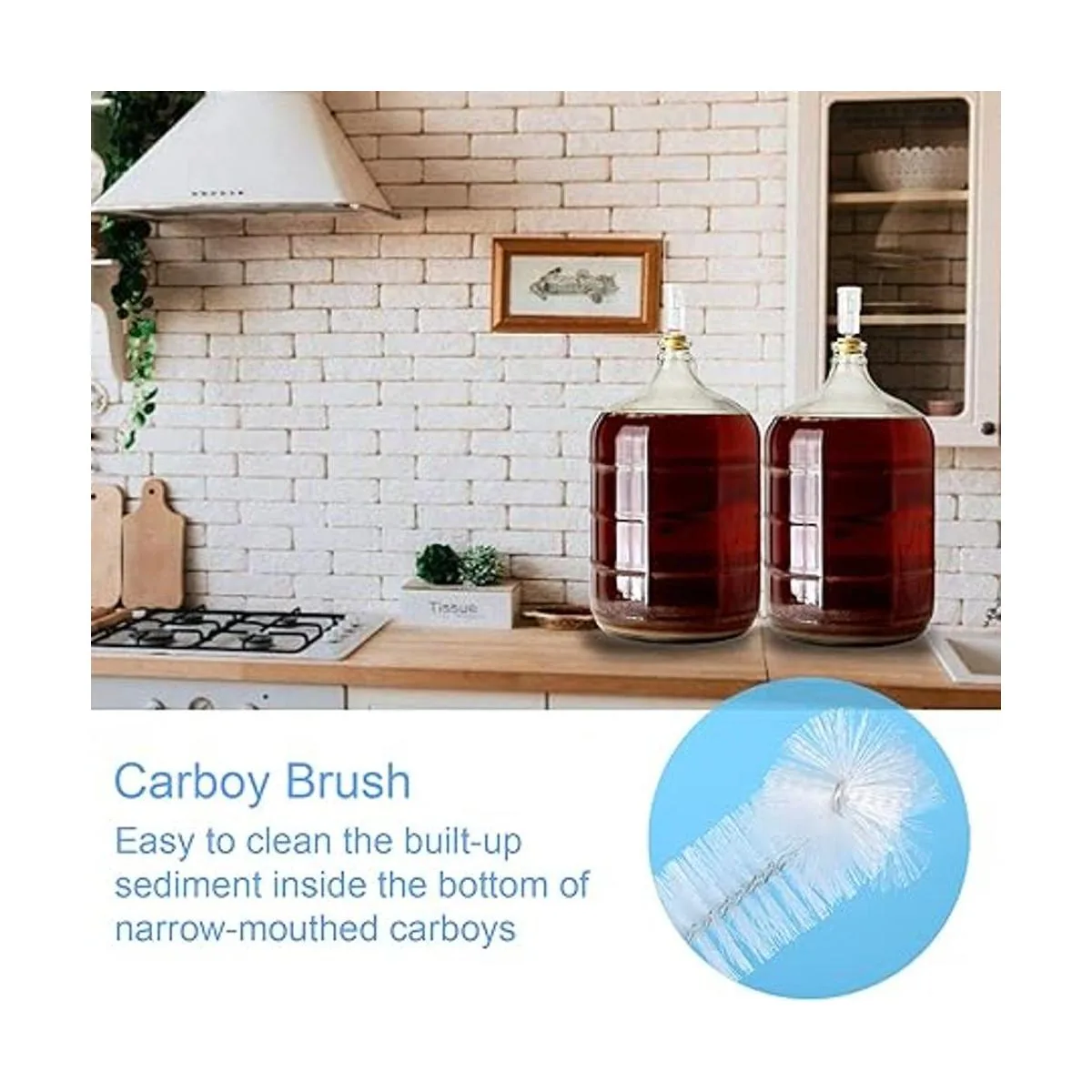 Paquete de 2 cepillos Carboy de 28 pulgadas cepillo de
