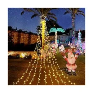 FUNIAO Tira de luces con estrella 320 luces LED cascada