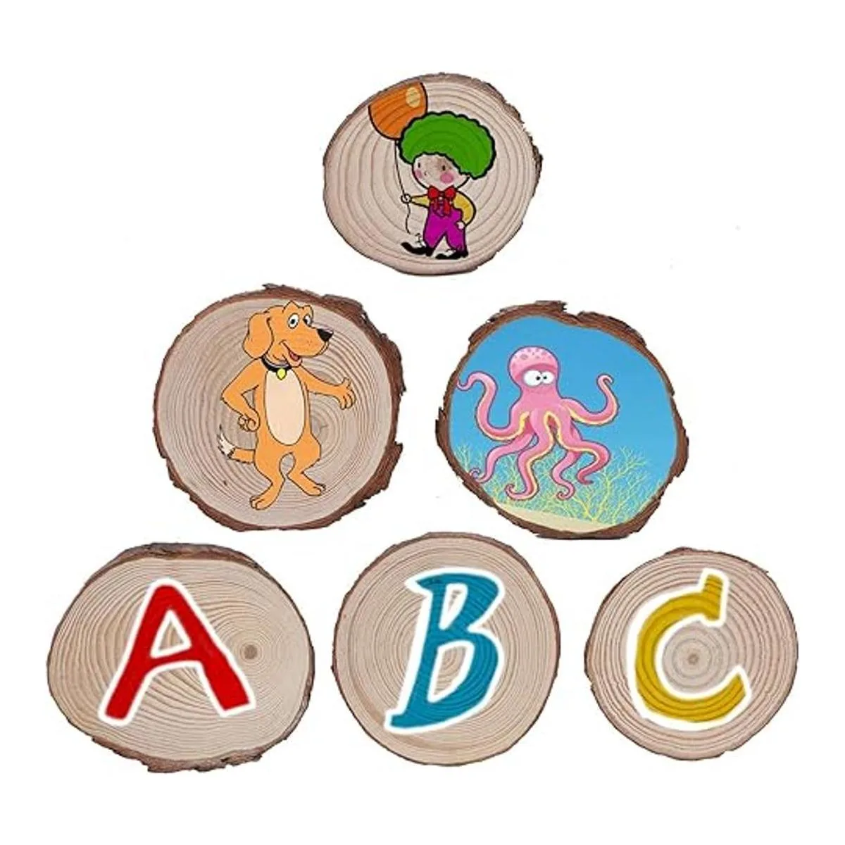 KINJOEK 36 piezas de rodajas de madera natural de 3.54_4