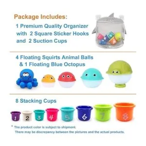 MoraBaby Juguetes apilables para el baño de bebé con bolsa_2