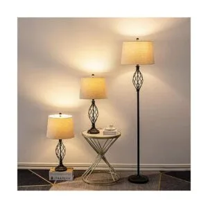 Maxax Juego de lámparas de 3 piezas lámparas de mesa y_2