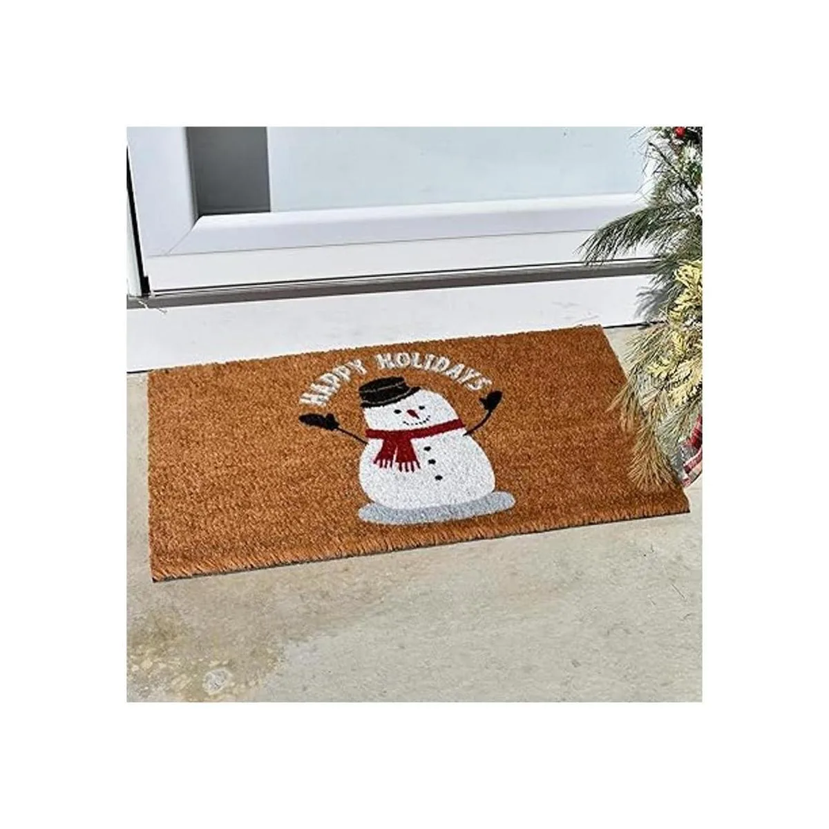 Ninamar Felpudo para puerta Happy Holiday muñeco de nieve_2
