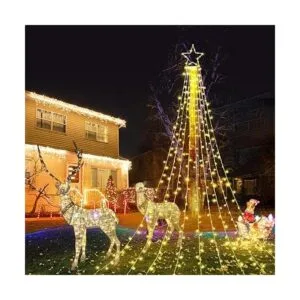 FUNIAO Tira de luces con estrella 320 luces LED cascada